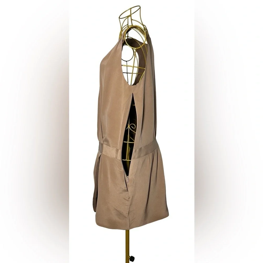 J. Crew Taupe Wrap-Style Sleeveless Dress